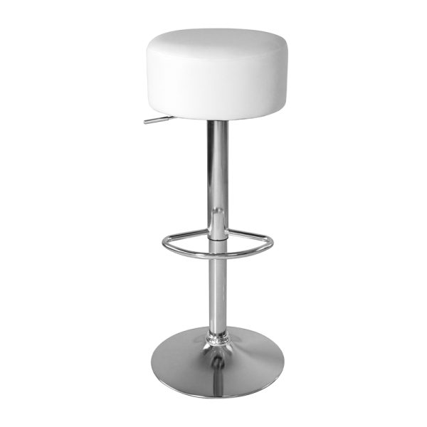 Elegante Barhocker mit weißem Sitz und verstellbarer Höhe – Küchenstuhl – 2er-Set - VDD World
