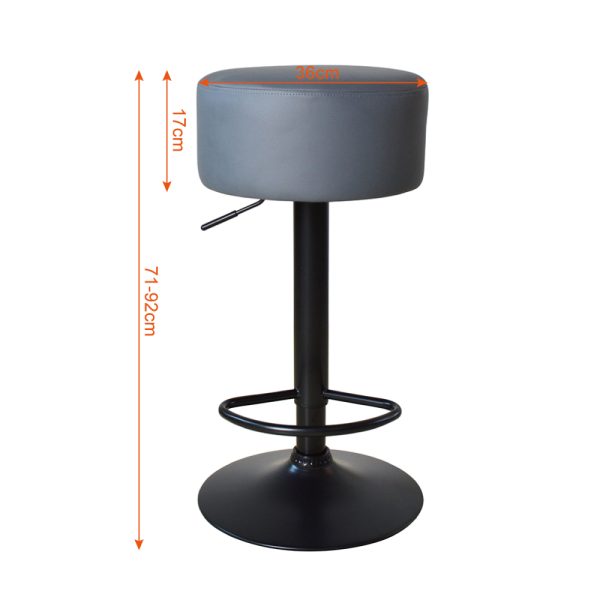 Elegante Barhocker mit grauem Sitz und verstellbarer Höhe – Küchenstuhl – 2er-Set - Meubel Plein