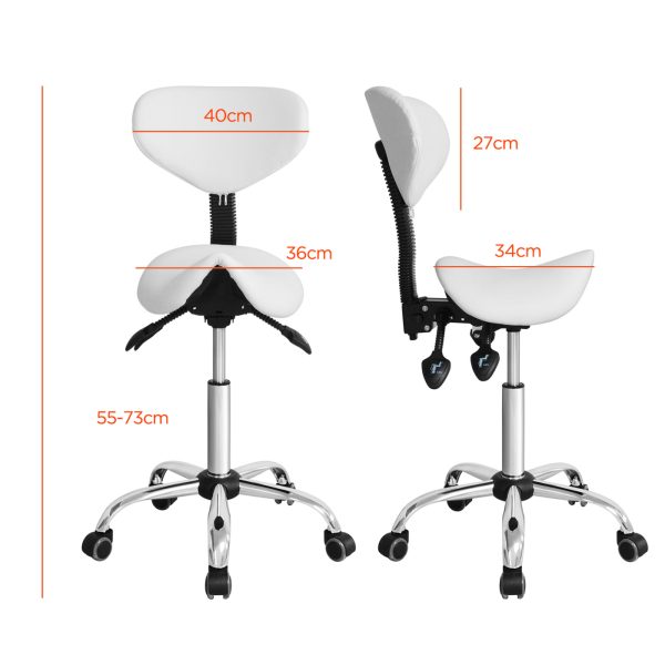 VDD Sattelhocker ergonomisch - Barbierhocker - Tabouret - höhenverstellbar - Rückenlehne kippbar und - VDD World