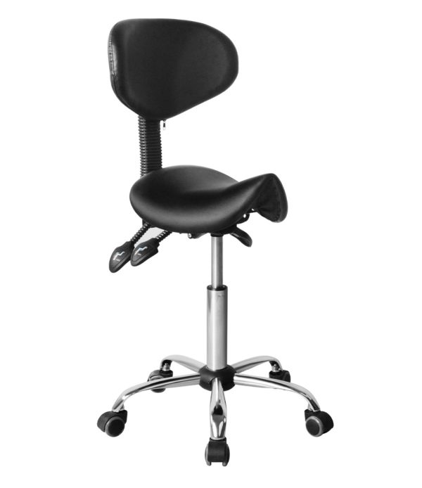 Sattelhocker ergonomisch - Friseurhocker - Barhocker - höhenverstellbar - Rückenlehne neig- und vers - VDD World