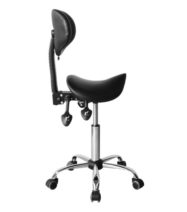 Sattelhocker ergonomisch - Friseurhocker - Barhocker - höhenverstellbar - Rückenlehne neig- und vers - VDD World