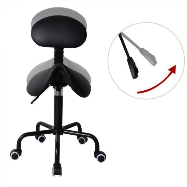 Sattelhocker ergonomischer Friseurhocker - Arbeitshocker - Hocker - höhenverstellbar - schwarz - VDD World