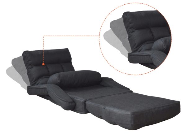 Gaming-Stuhl-Lounge – Bodenstuhl – verstellbare Rückenlehne – lässt sich zur Liege ausklappen - VDD World