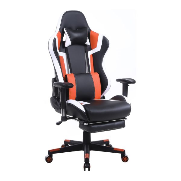 Spielstuhl Tornado Relax - Bürostuhl - mit Fußstütze - orange schwarz - VDD World