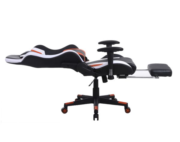 Spielstuhl Tornado Relax - Bürostuhl - mit Fußstütze - orange schwarz - VDD World