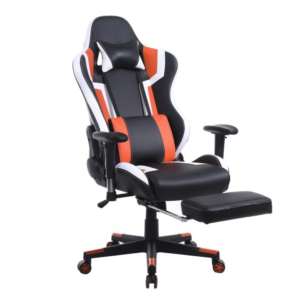 Spielstuhl Tornado Relax - Bürostuhl - mit Fußstütze - orange schwarz - VDD World