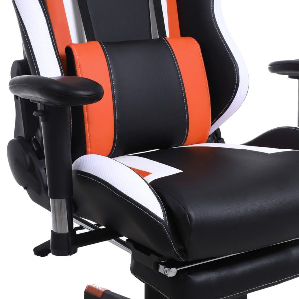 Spielstuhl Tornado Relax - Bürostuhl - mit Fußstütze - orange schwarz - VDD World