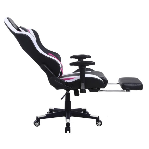 Spielstuhl Tornado Relax - Bürostuhl - mit Fußstütze - ergonomisch - schwarz pink - VDD World