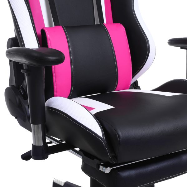Spielstuhl Tornado Relax - Bürostuhl - mit Fußstütze - ergonomisch - schwarz pink - VDD World