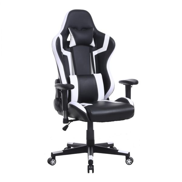 Gaming Stuhl Tornado Bürostuhl - ergonomisch verstellbar - Racing Gaming Stuhl - schwarz-weiß - VDD World