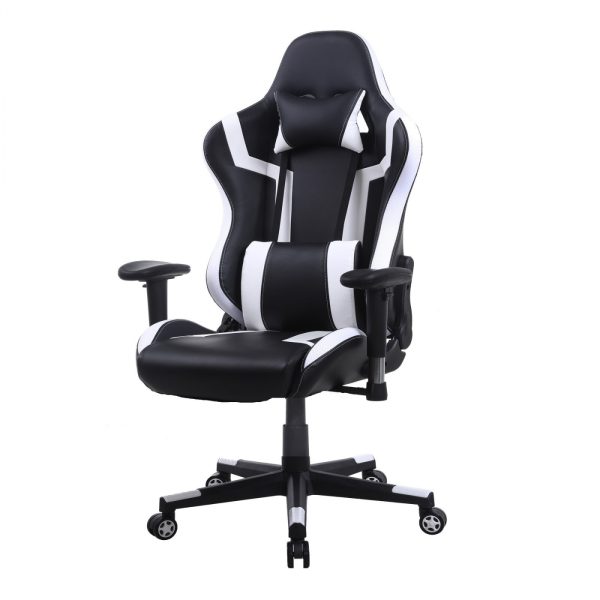 Gaming Stuhl Tornado Bürostuhl - ergonomisch verstellbar - Racing Gaming Stuhl - schwarz-weiß - VDD World