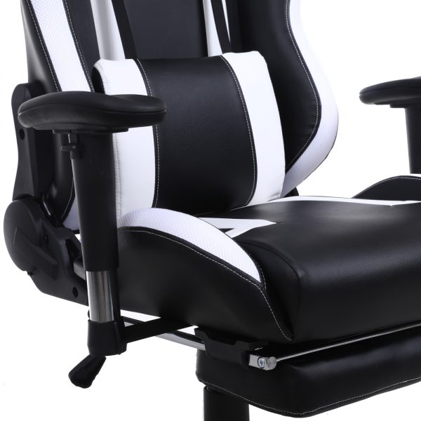 Spielstuhl Tornado Relax Bürostuhl - mit Fußstütze - ergonomisch - schwarz-weißes Design - VDD World