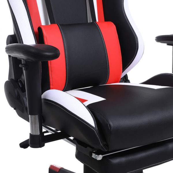 Spielstuhl Tornado Relax Bürostuhl - mit Fußstütze - ergonomisch verstellbar - rot schwarz - VDD World