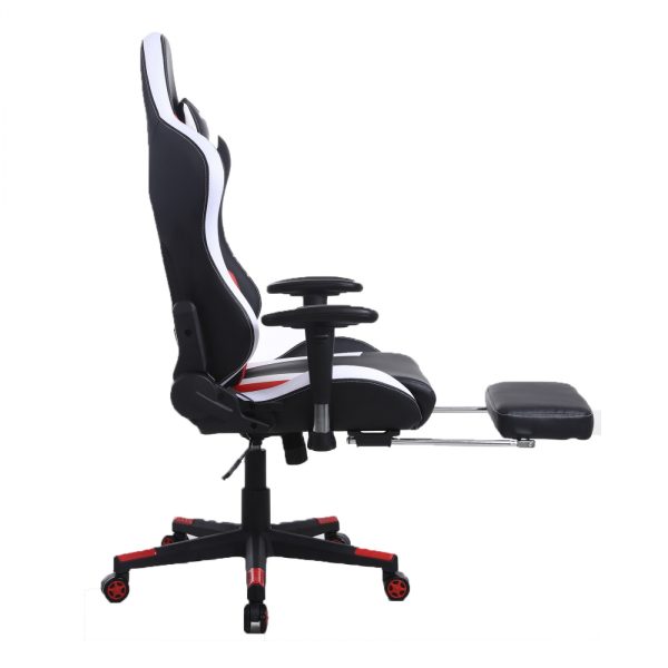 Spielstuhl Tornado Relax Bürostuhl - mit Fußstütze - ergonomisch verstellbar - rot schwarz - VDD World