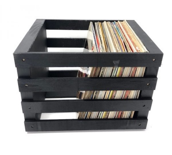 Vinyl LP Aufbewahrungsbox Universal Aufbewahrungskiste Holz schwarz - VDD World
