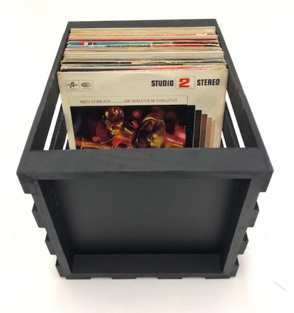 Vinyl LP Aufbewahrungsbox Universal Aufbewahrungskiste Holz schwarz - VDD World