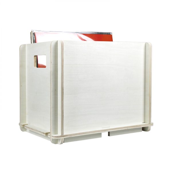 Schallplatten-Aufbewahrungsbox - Aufbewahrungsbox - Holz - weiß - VDD World