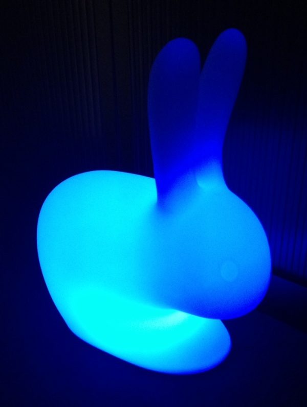 LED Kaninchen - Nachtlampe Kinderzimmer- 16 Farben RGB weiß wiederaufladbar mit Fernbedienung 45 cm - VDD World