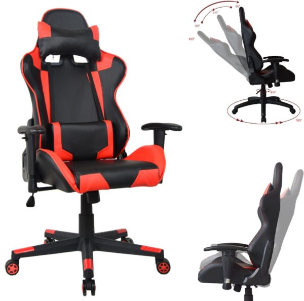 Bürostuhl Racing Gaming Stuhl Stil High Design Thomas - rot schwarz - VDD World