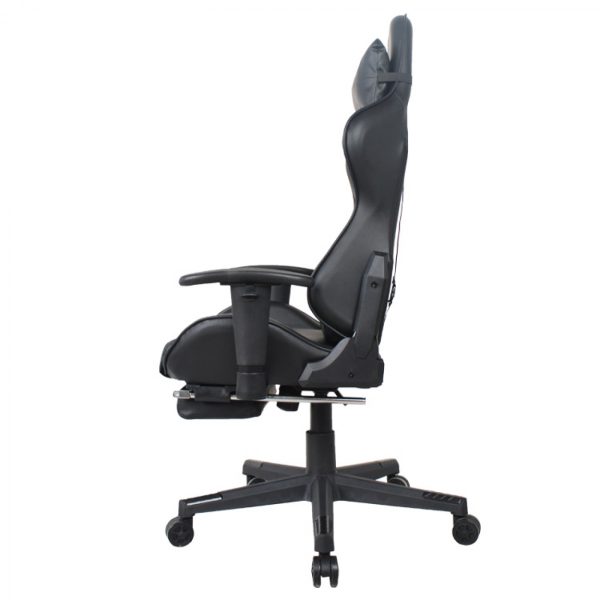 Gaming Stuhl Bürostuhl Thomas - mit Fußstütze - Racing Style - ergonomisch verstellbar - schwarz - VDD World