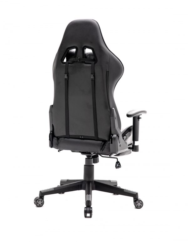 Gaming Stuhl mit Fußstütze Thomas - Bürostuhl - ergonomisch verstellbar - schwarzgrau - VDD World