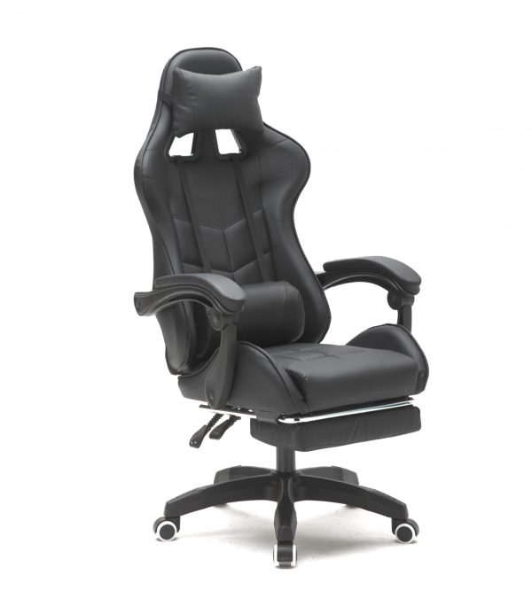 Gaming Stuhl mit Fußstütze Cyclone Teenager - Bürostuhl - Racing Gaming Stuhl - schwarz - VDD World