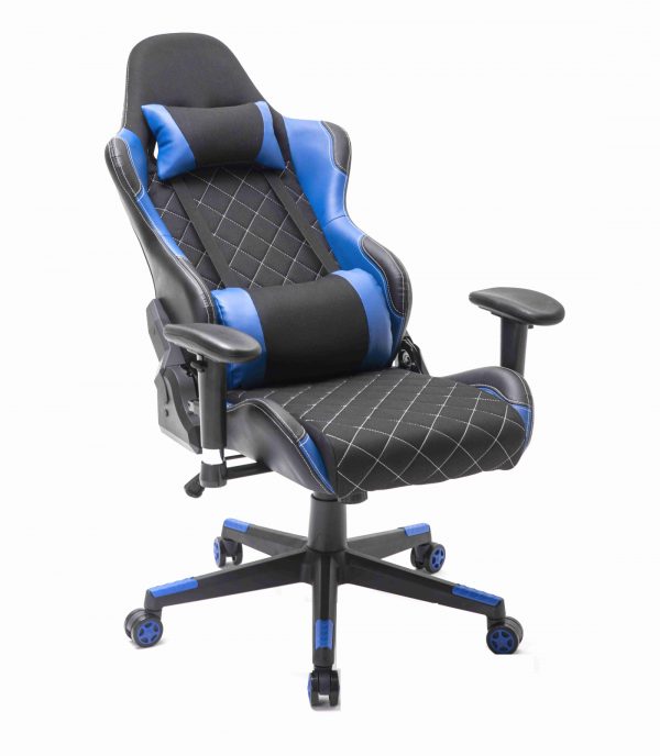 Bürostuhl Racing Gaming Stuhl Style High Design Thomas schwarz blau - VDD World