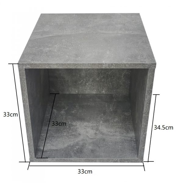 Aufbewahrungswürfel Vakkie multifunktional quadratisch - graue Industriebetonoptik - VDD World