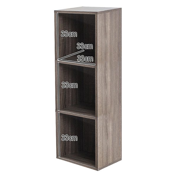 Fächerschrank - 3 offene Fächer Stauschrank - Bücherregal - Wandschrank - VDD World