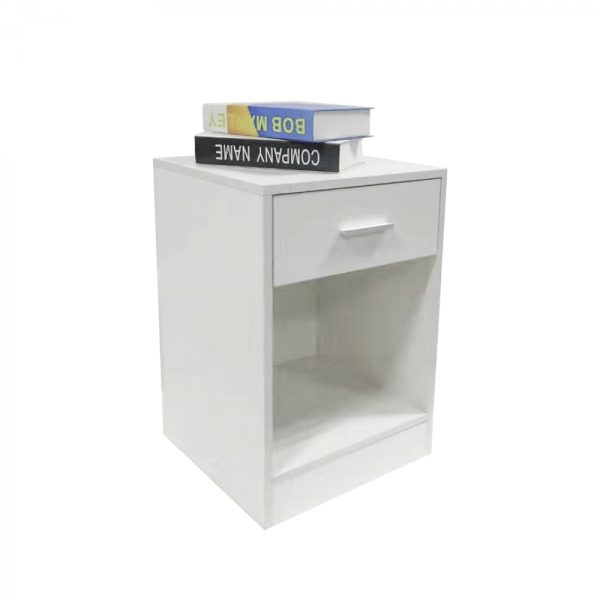 Nachttisch Flurschrank mit Schublade offenem Staufach 60 cm hoch weiß - VDD World