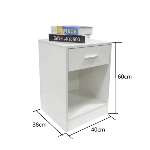 Nachttisch Flurschrank mit Schublade offenem Staufach 60 cm hoch weiß - VDD World