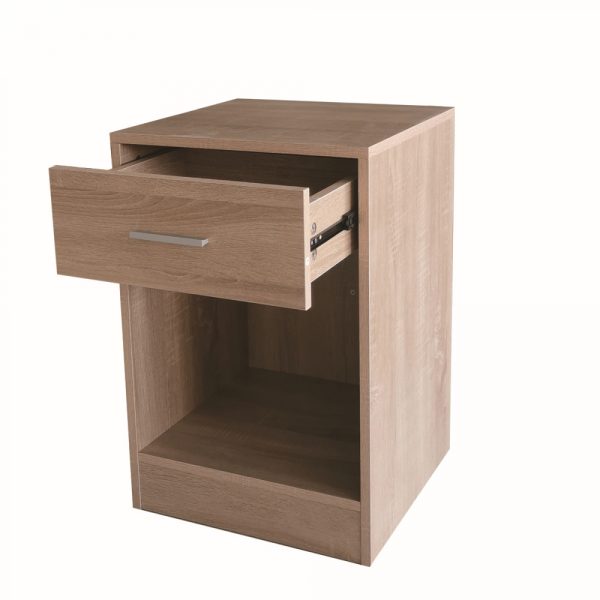 Nachttisch-Dielenschrank - mit Schublade offenem Staufach - 60 cm hoch - hellbraun - VDD World