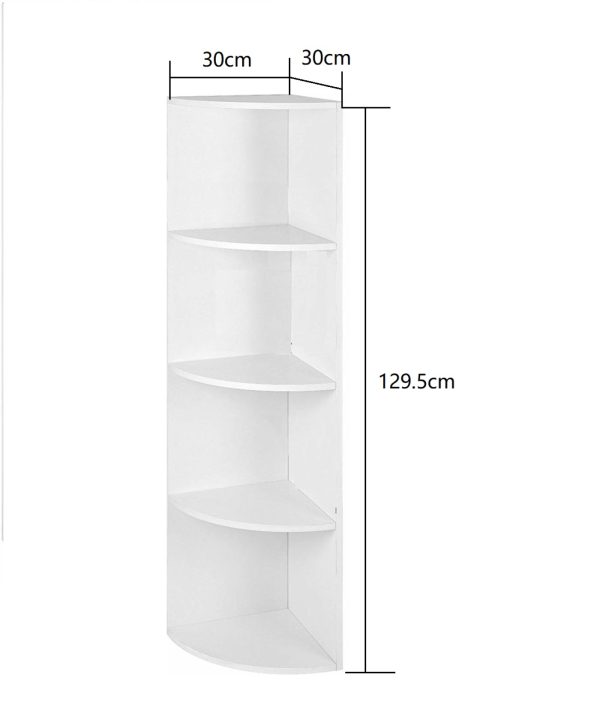 Eckgarderobe - Abteilschrank - Eckschrank - 130 cm hoch - weiß - VDD World