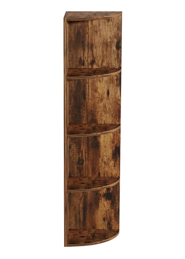 Eckgarderobe - Fächerschrank - Eckschrank - 130 cm hoch - vintage braun - VDD World