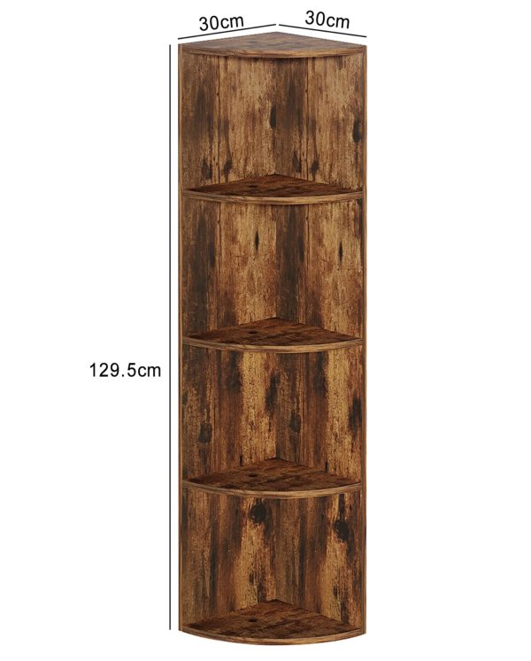 Eckgarderobe - Fächerschrank - Eckschrank - 130 cm hoch - vintage braun - VDD World