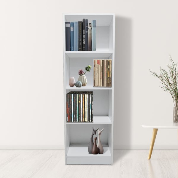 Bücherregal 4 offener Schrank - Wandschrank - weiß - 130 cm hoch - VDD World
