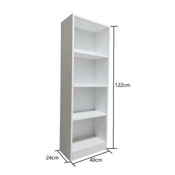 Bücherregal 4 offener Schrank - Wandschrank - weiß - 130 cm hoch - VDD World