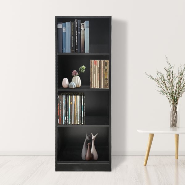 Bücherregal Vakkie 4 offene Fächer - Wandschrank - schwarz - 130 cm hoch - VDD World