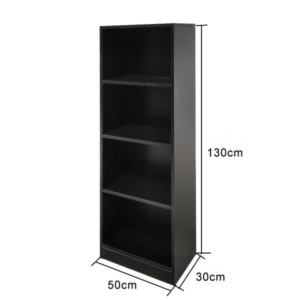 Bücherregal Vakkie 4 offene Fächer - Wandschrank - schwarz - 130 cm hoch - VDD World