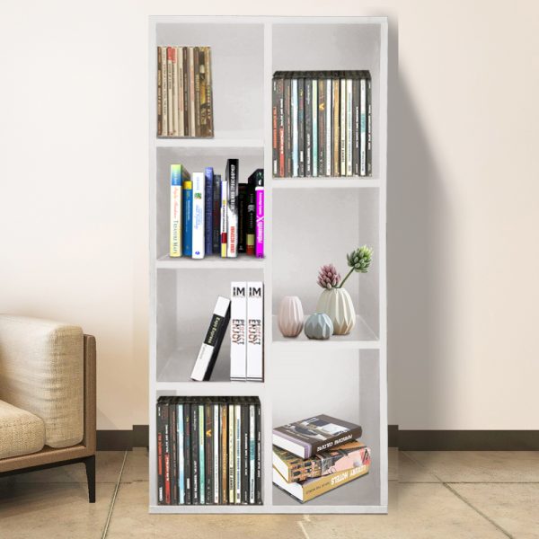 Bücherregal - offenes Regal - Hängeelement - 130 cm hoch - weiß - VDD World