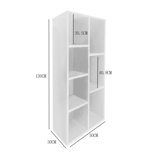 Bücherregal - offenes Regal - Hängeelement - 130 cm hoch - weiß - VDD World