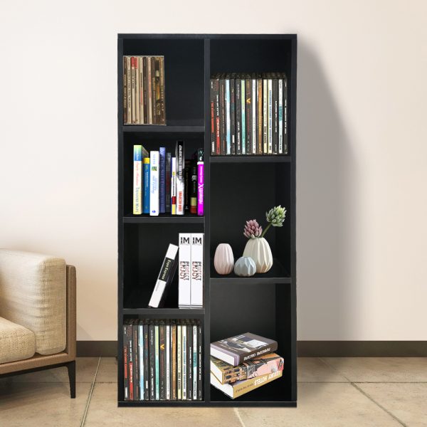 Bücherregal 7 offener Schrank - Wandschrank - schwarz - VDD World