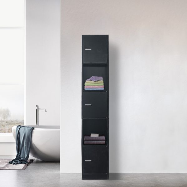 Säulenschrank Badezimmer - Aufbewahrungsschrank Badezimmer Schlafzimmer oder Flur - 180 cm hoch - VDD World