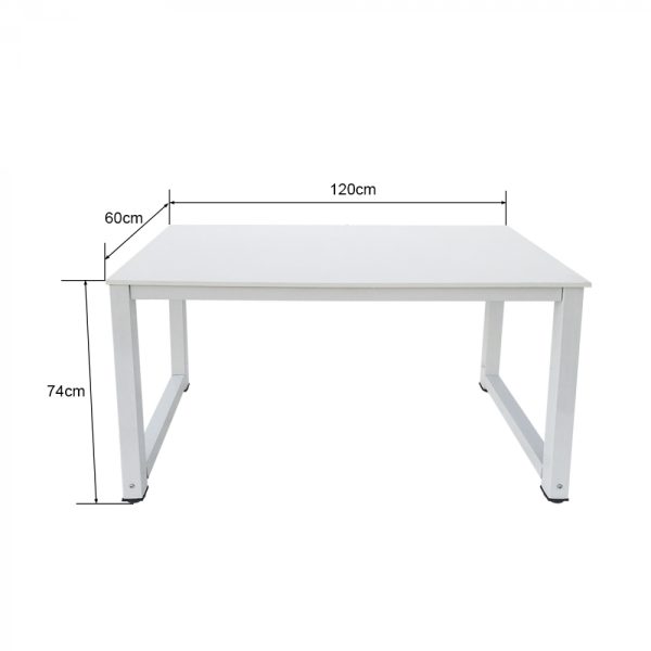 Schreibtisch - Computertisch - Küchentisch - Metall Holz - 120 cm x 60 cm - weiß - VDD World