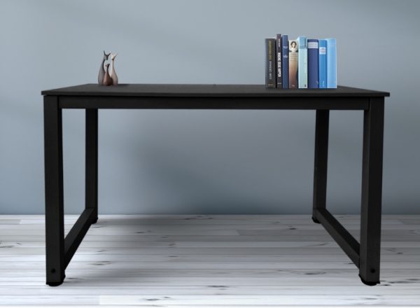 Schreibtisch Computertisch - Küchentisch - Metall Holz - 120 cm x 60 cm - Schwarz - VDD World