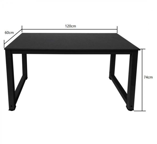 Schreibtisch Computertisch - Küchentisch - Metall Holz - 120 cm x 60 cm - Schwarz - VDD World