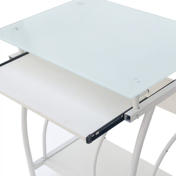 Schreibtisch-Laptop-Computertisch - platzsparend - 70 cm x 50 cm - weiß - VDD World