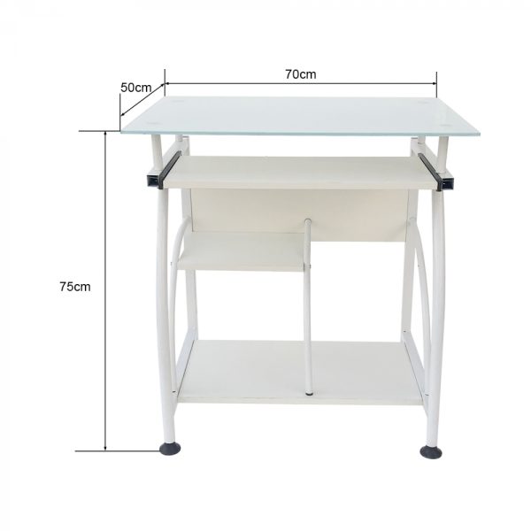 Schreibtisch-Laptop-Computertisch - platzsparend - 70 cm x 50 cm - weiß - VDD World