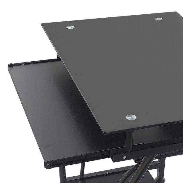 Schreibtisch-Laptop-Computertisch - platzsparend - 70 cm x 50 cm - schwarz - VDD World
