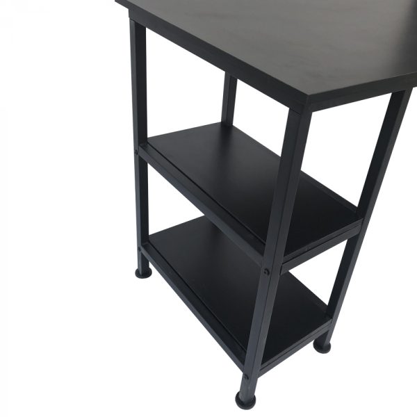 Schreibtisch-Computertisch - mit Ablagefächern - schwarzes Metallholz - 110 cm breit - VDD World